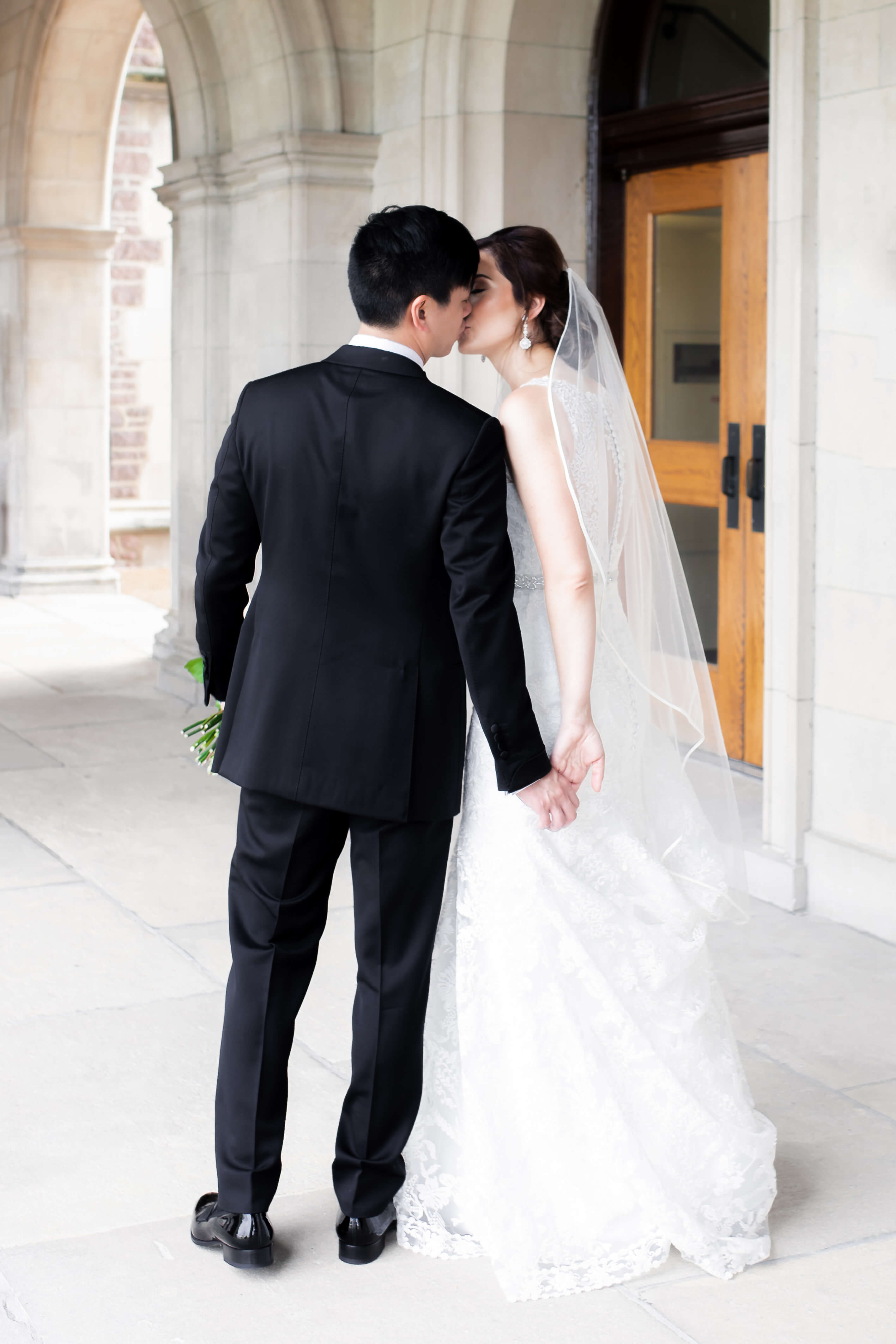 Bride and Groom Kiss