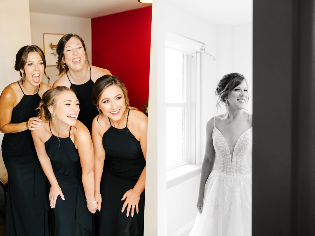Missouri Wedding Photographer_0007 first look with bridesmaids