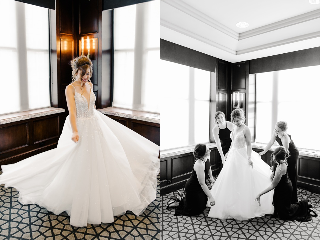 Missouri Wedding Photographer_0015 bride with bridesmaids