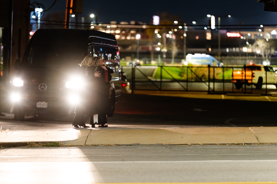 Romantic stop at Vin de Set during a scavenger hunt proposal in St. Louis