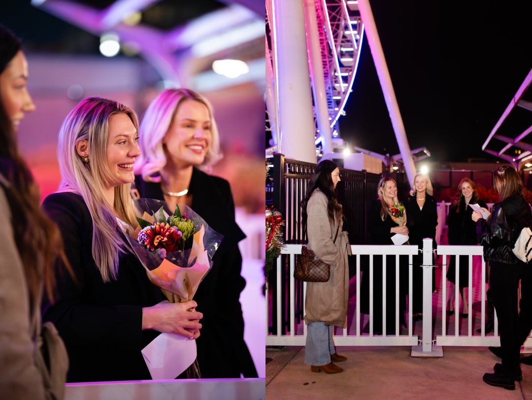 Ferris Wheel engagement moment at Union Station in St. Louis.