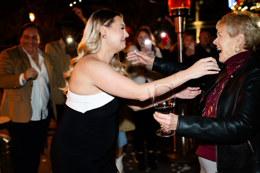 hugging erics mom before he got down on 1 knee