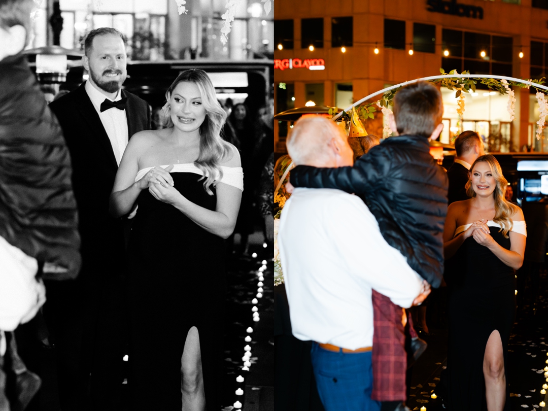 This might be our favorite photo from the whole session! Eric and Gracie looked over at their friends and family after he popped the question, and it was like the room was spinning. The sheer joy they shared was visible on all of their faces. This photo tells a story!