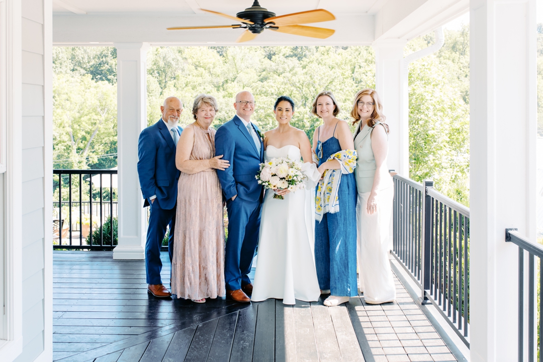 Formal family portraits with Suzie and Russell during their wedding at Sunflower Hill Farm, framed by the venue’s natural beauty