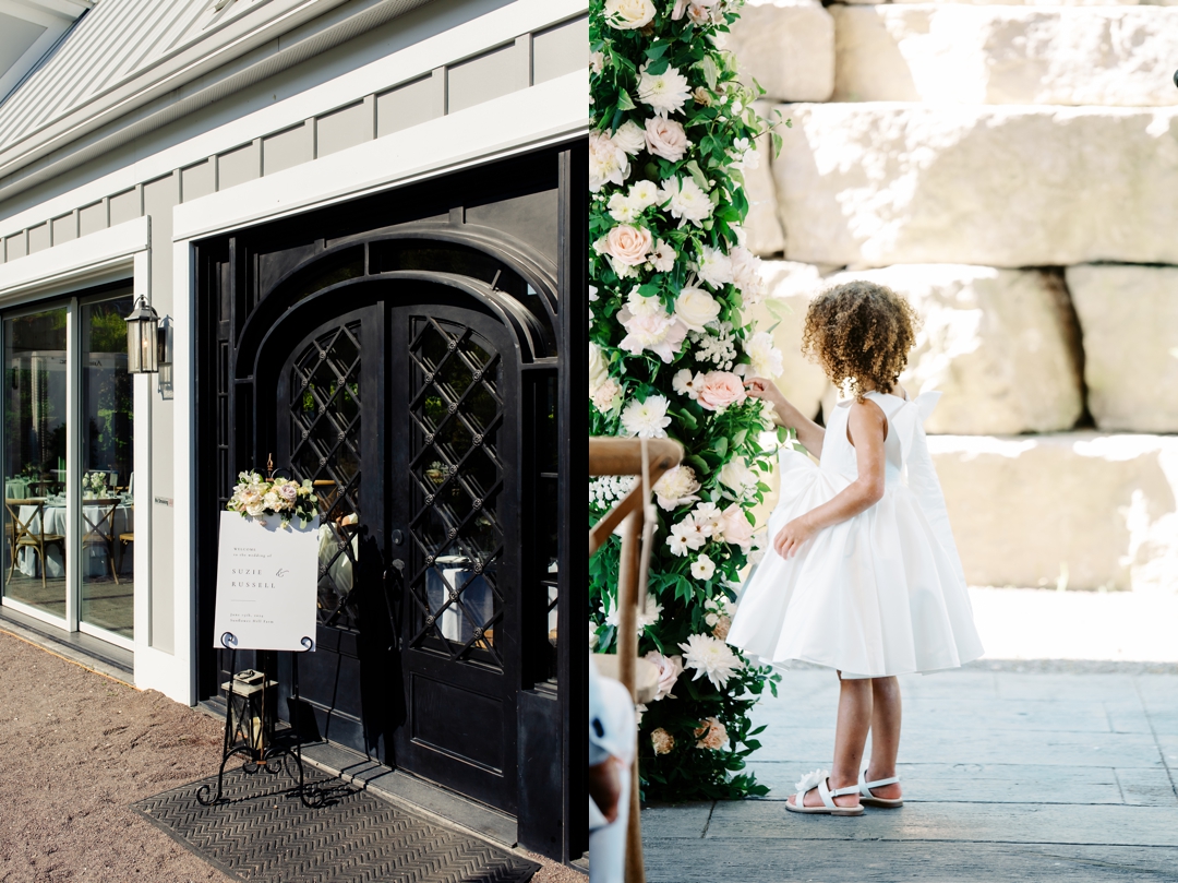 Heartfelt indoor ceremony at Sunflower Hill Farm with lush floral arrangements.