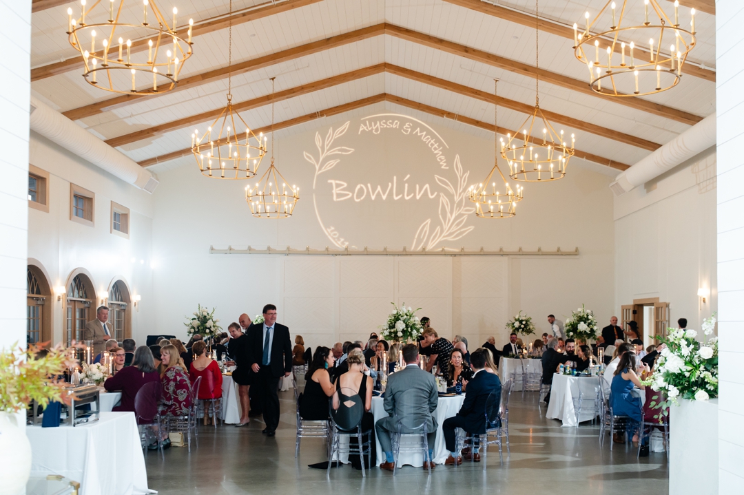 Chic reception decor at Westwind Hills for Alyssa and Matthew’s wedding