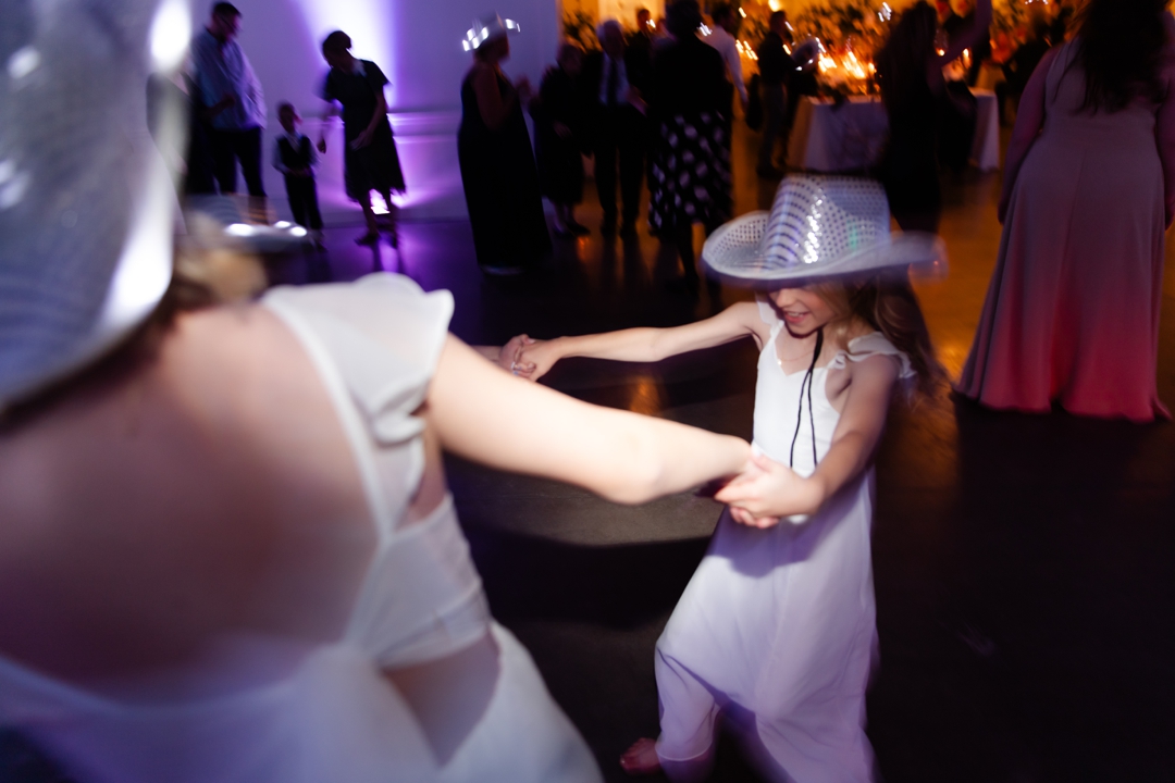 Guests enjoying the laid-back dance floor during Alyssa and Matthew’s October wedding.