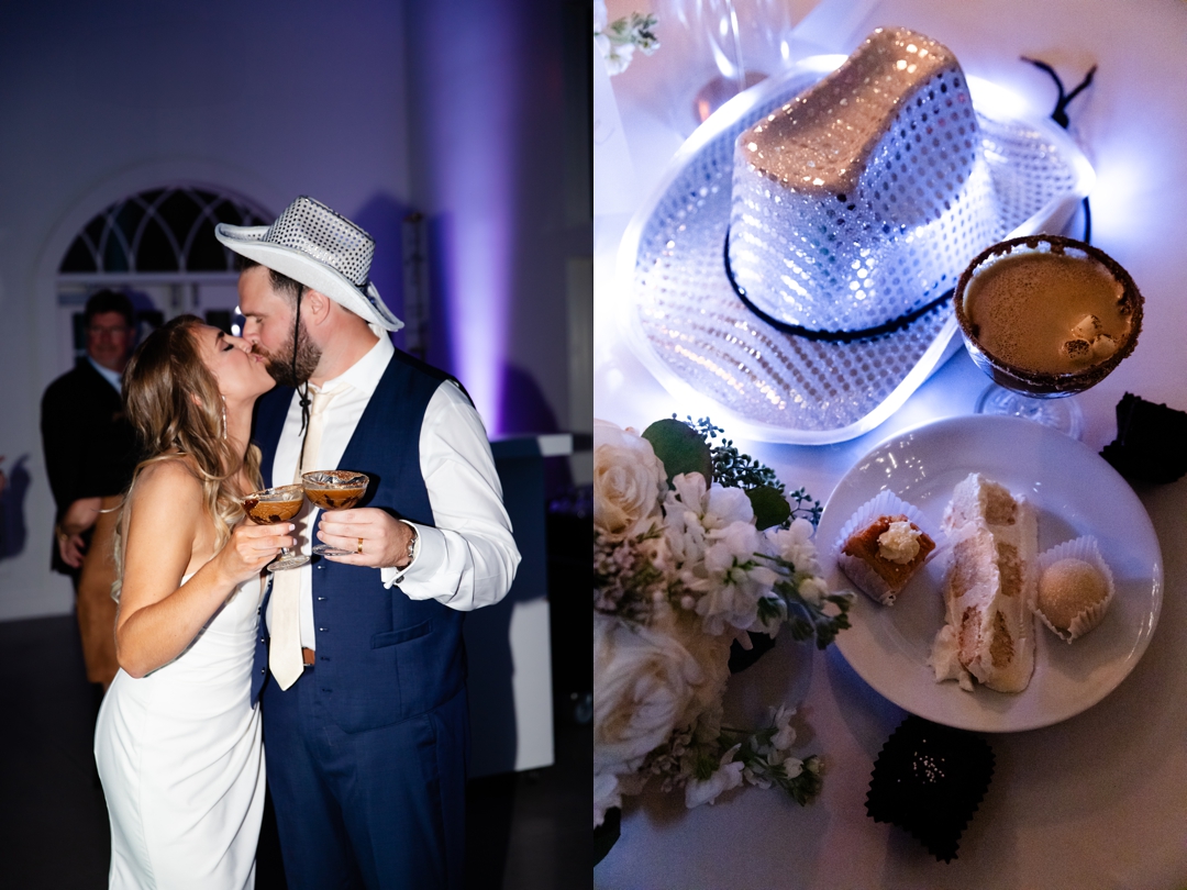 Late-night espresso cocktail bar setup during Alysa and Matthew’s reception at Westwind Hills.