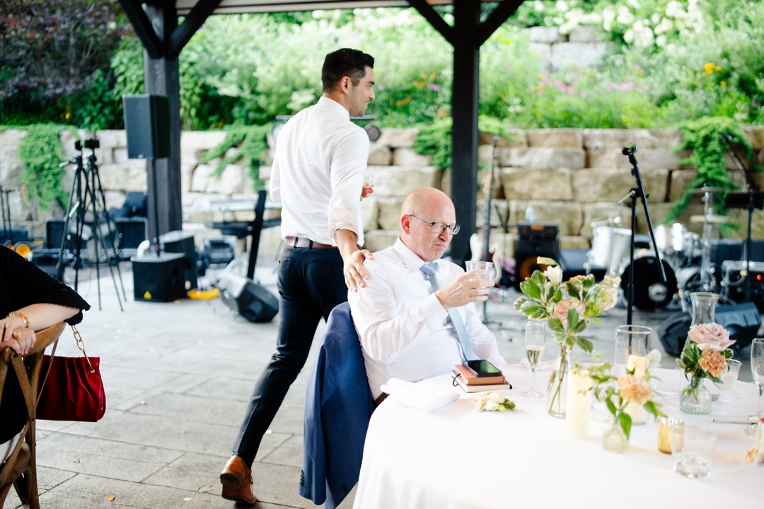 Heartfelt speech being delivered during Suzie and Russell’s reception at Sunflower Hill Farm.