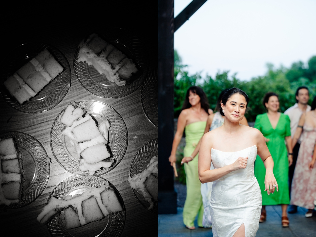 Guests dancing to music by Diamond Empire during Suzie and Russell’s wedding reception at Sunflower Hill Farm