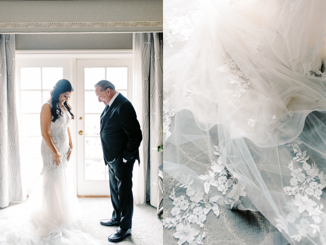 Brides first look with dad at the Ritz-Carlton Saint Louis