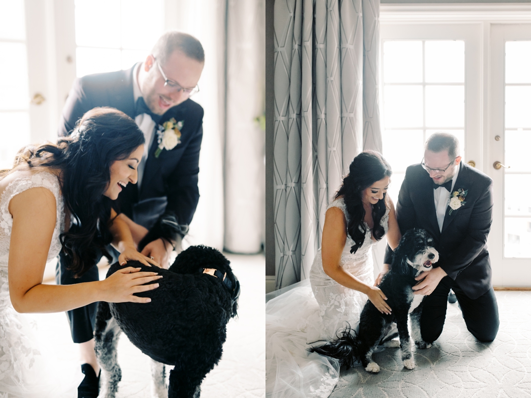 Dog-friendly wedding preparations with Bear the doodle at The Ritz-Carlton St. Louis.