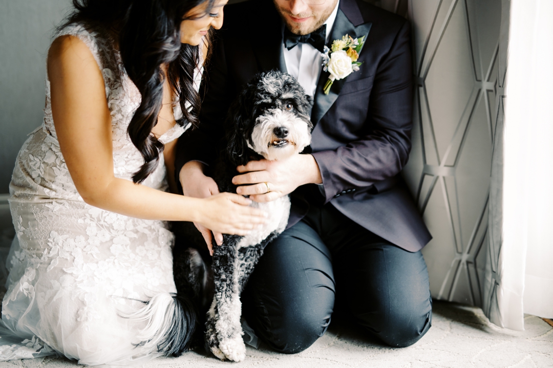 Dog-friendly wedding preparations with Bear the doodle at The Ritz-Carlton St. Louis.