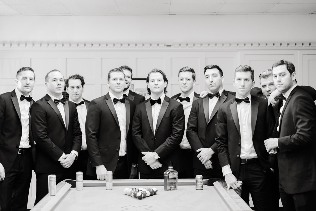 Groom with groomsmen at Missouri Athletic Club