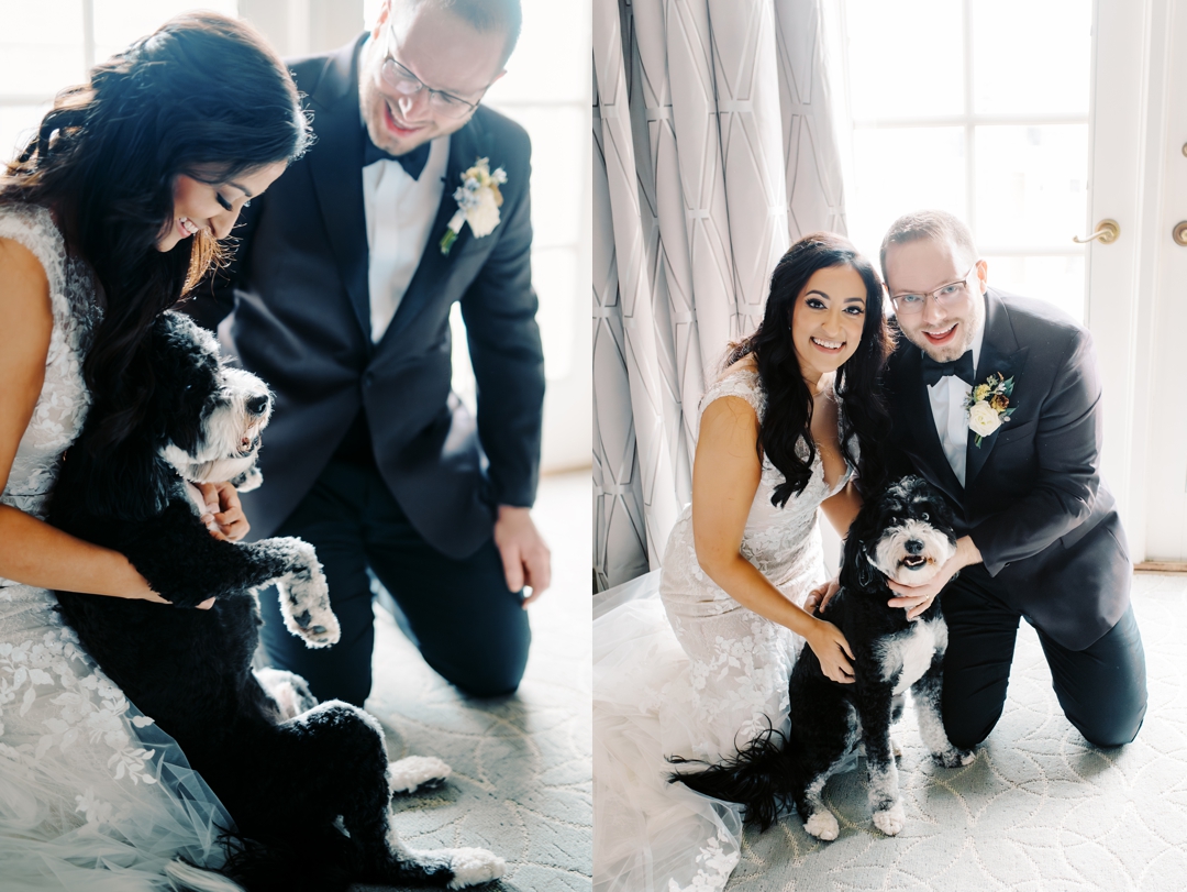 Dog-friendly wedding preparations with Bear the doodle at The Ritz-Carlton St. Louis.