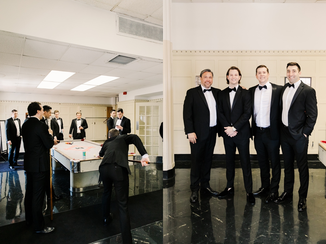Groom with groomsmen at Missouri Athletic Club