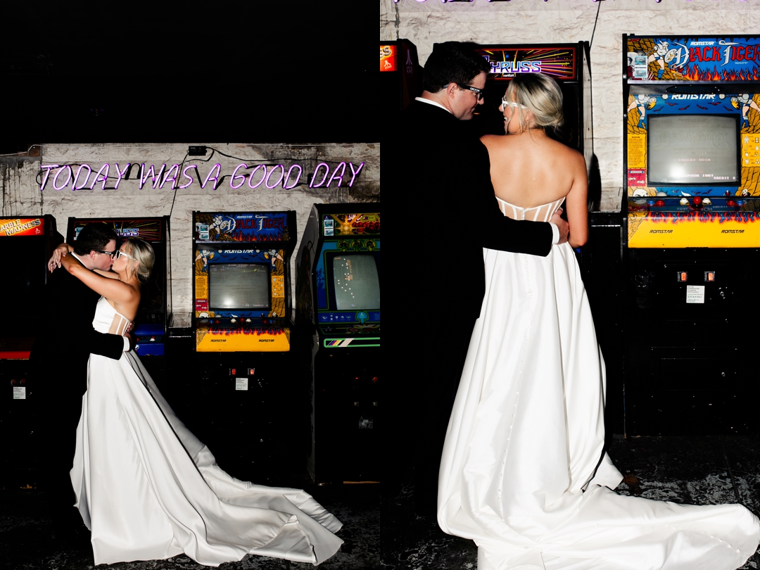 Amanda and Mike enjoying a quiet moment at Up-Down STL, where they first met.