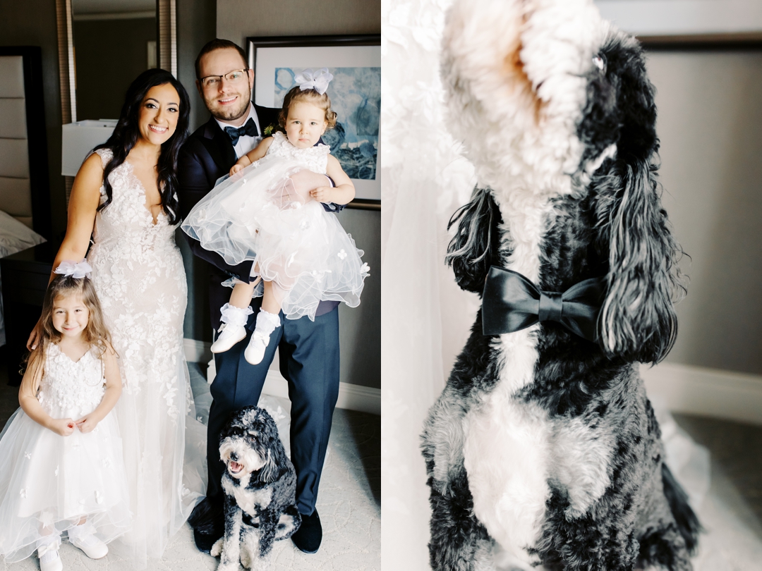 Dog-friendly wedding preparations with Bear the doodle at The Ritz-Carlton St. Louis.