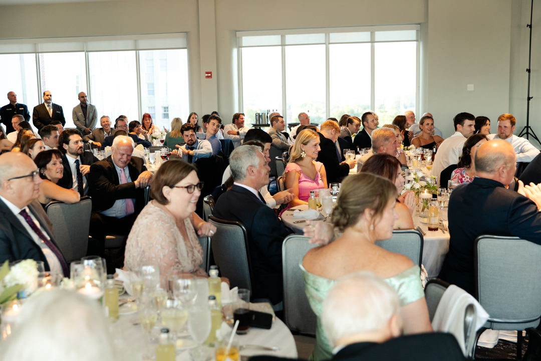 Heartfelt toast being delivered during Amanda and Mike’s wedding reception at The Chase Park Plaza.
