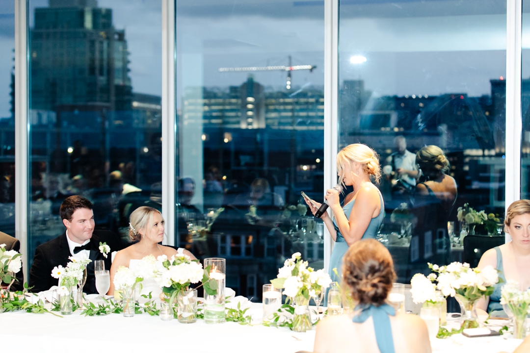 Heartfelt toast being delivered during Amanda and Mike’s wedding reception at The Chase Park Plaza.