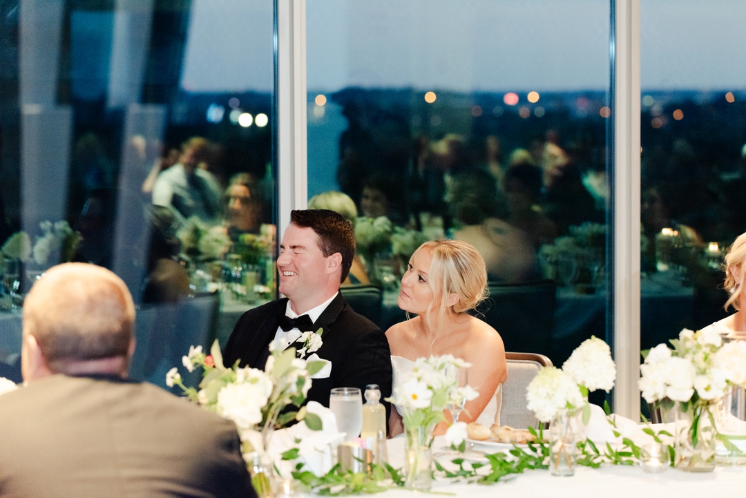 Heartfelt toast being delivered during Amanda and Mike’s wedding reception at The Chase Park Plaza.