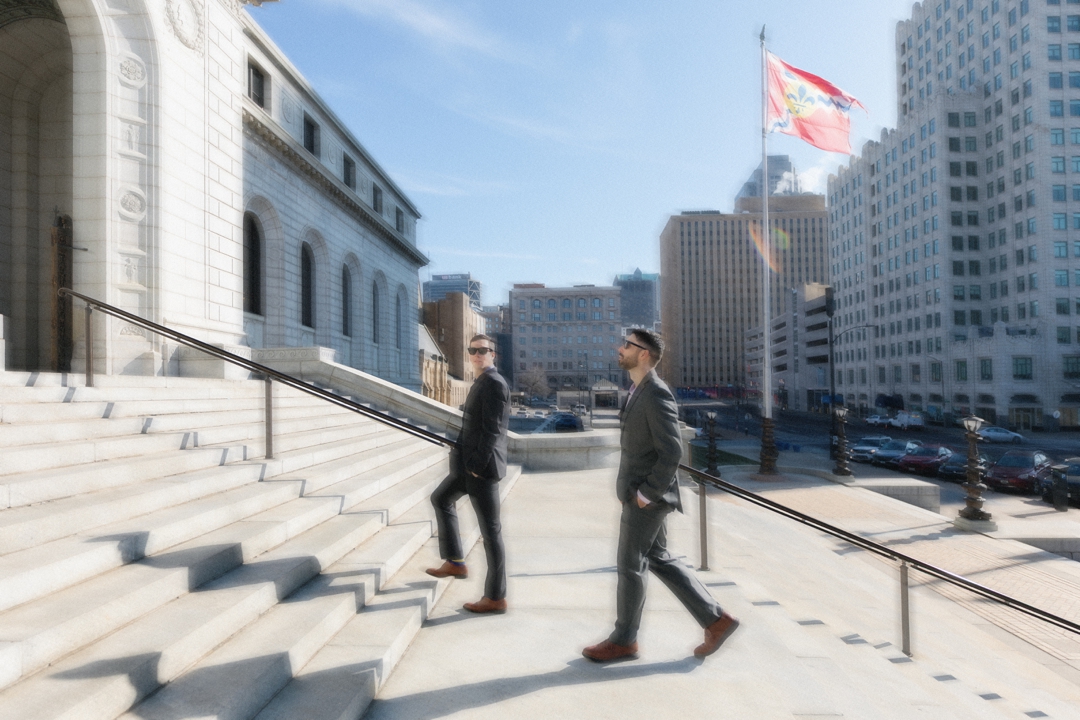 Modern LGBTQ+ posing ideas for editorial portraits in St. Louis.