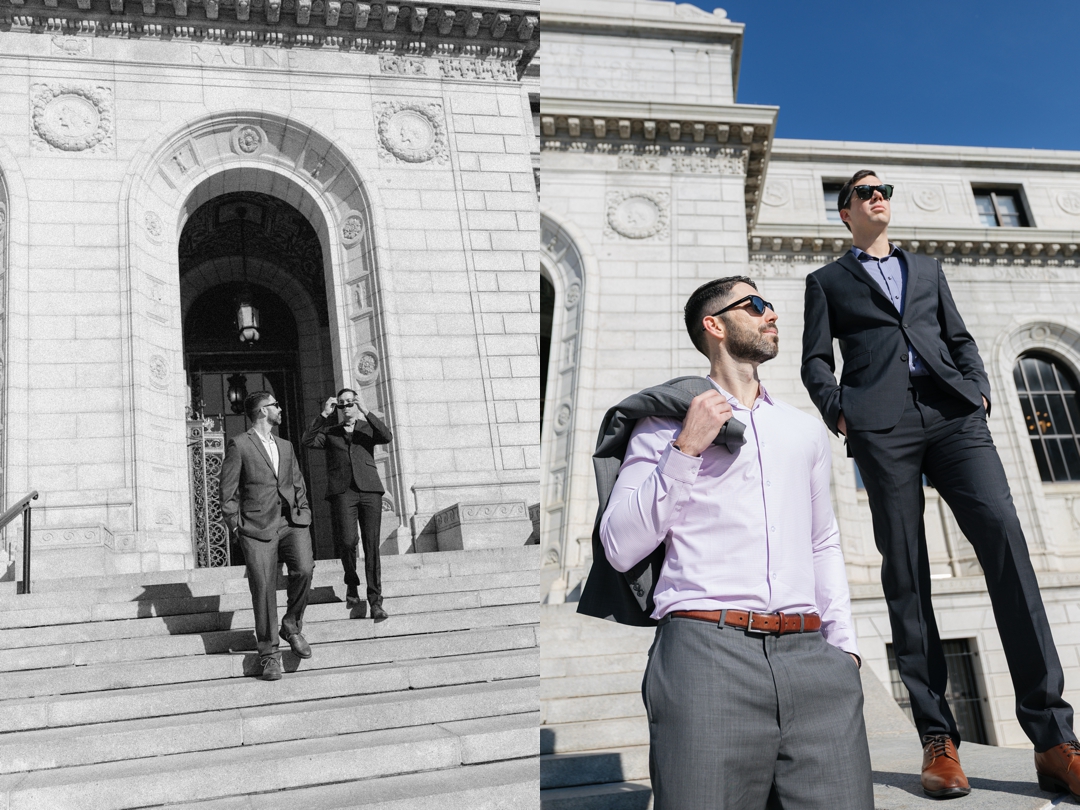 Editorial session by an LGBTQ+ photographer at St. Louis Central Library.