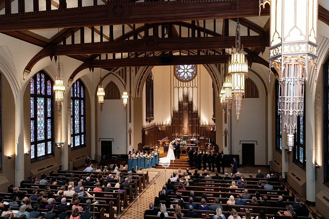 Wide ceremony view inside church