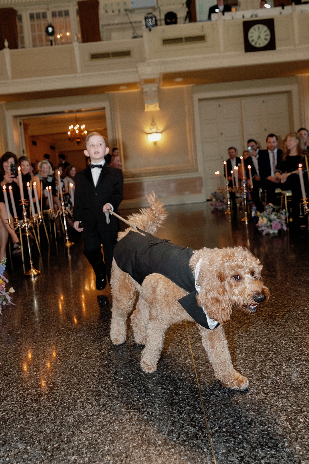 Donnie walking down the aisle during the Missouri Athletic Club wedding