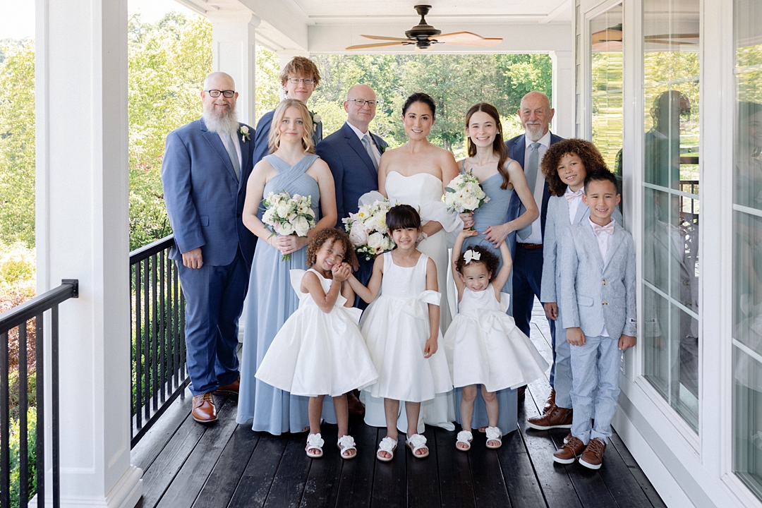 family photo on wedding day