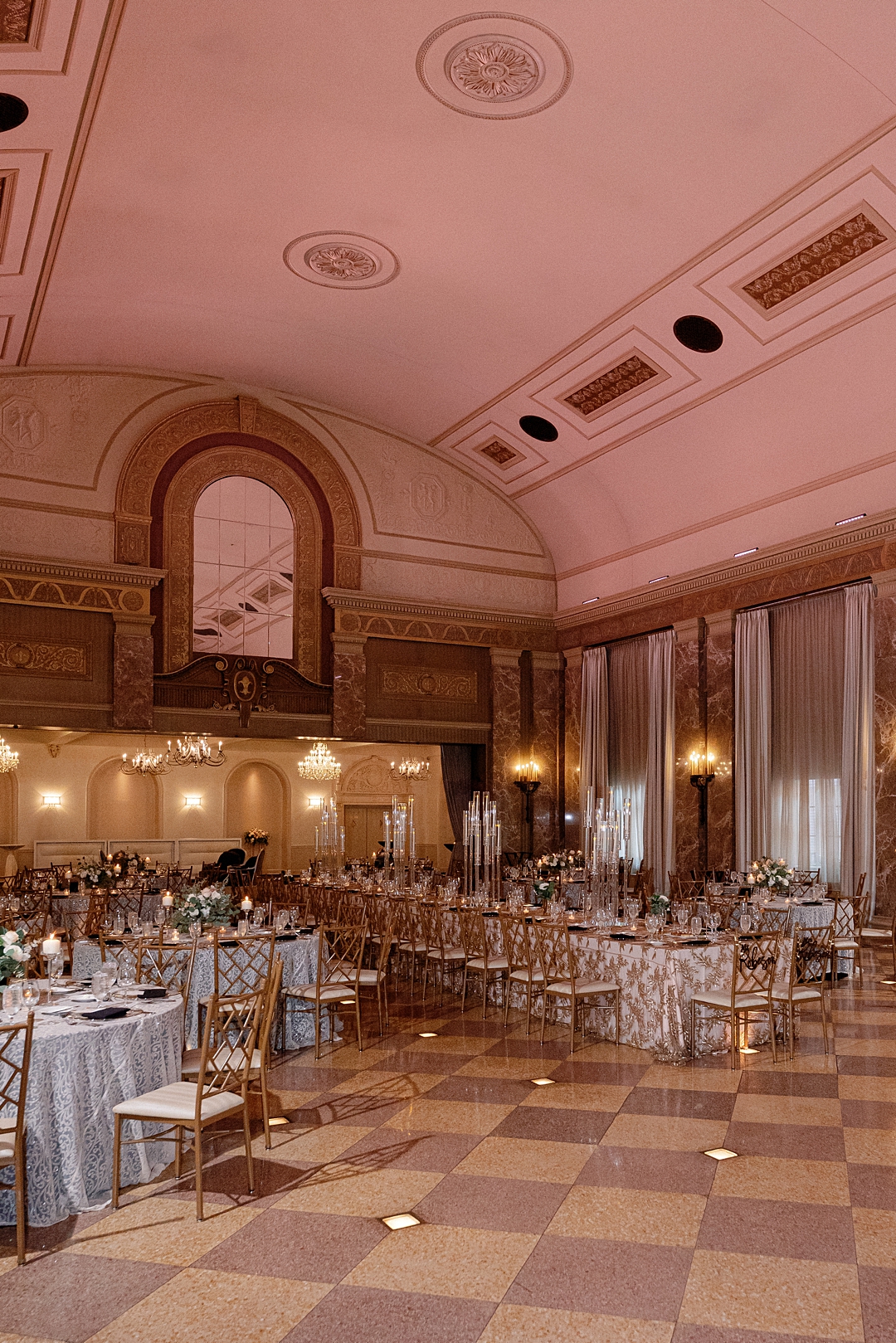 Elegant ballroom reception at The Coronado in St. Louis