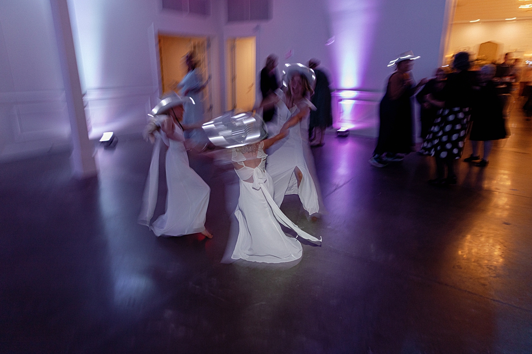Dance floor moment during Alyssa and Matthew's Westwind Hills wedding reception