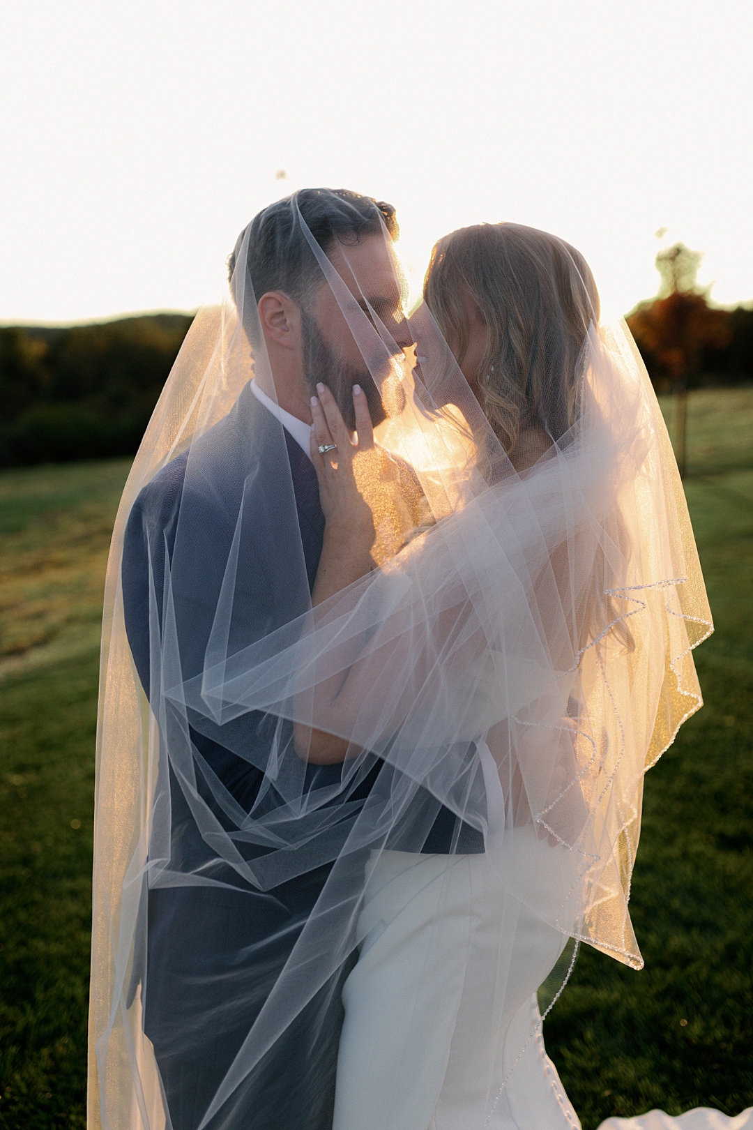 Bride and groom portrait at sunset during a Westwind Hills wedding