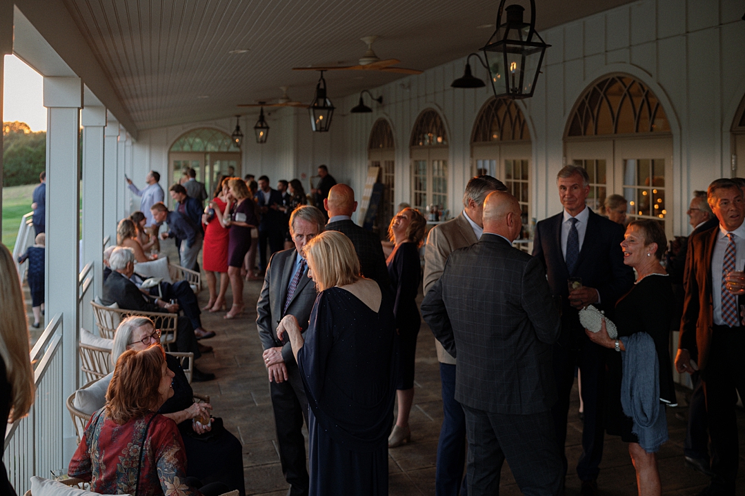 Guests mingling during cocktail hour
