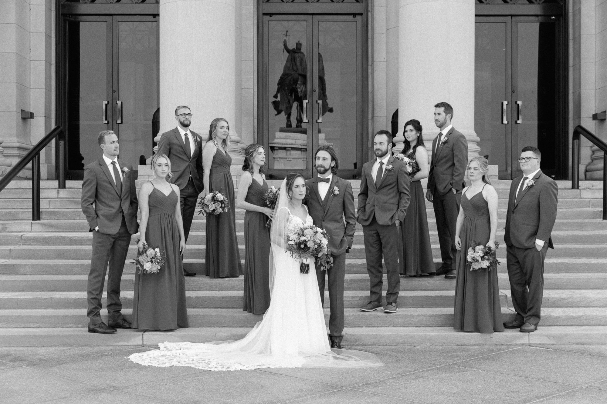 Wedding portraits in Forest Park near the Jewel Box