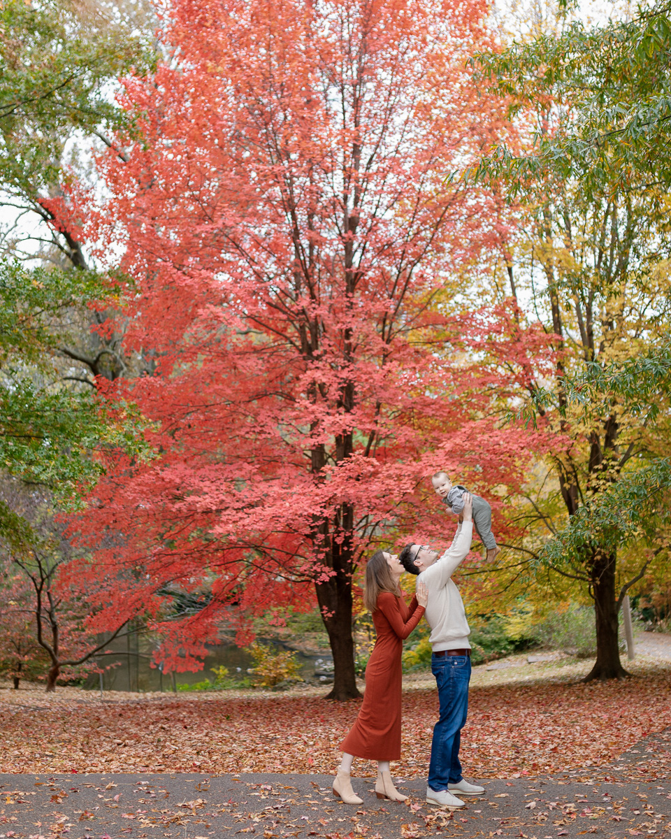 Family portrait session during fall color in St. Louis