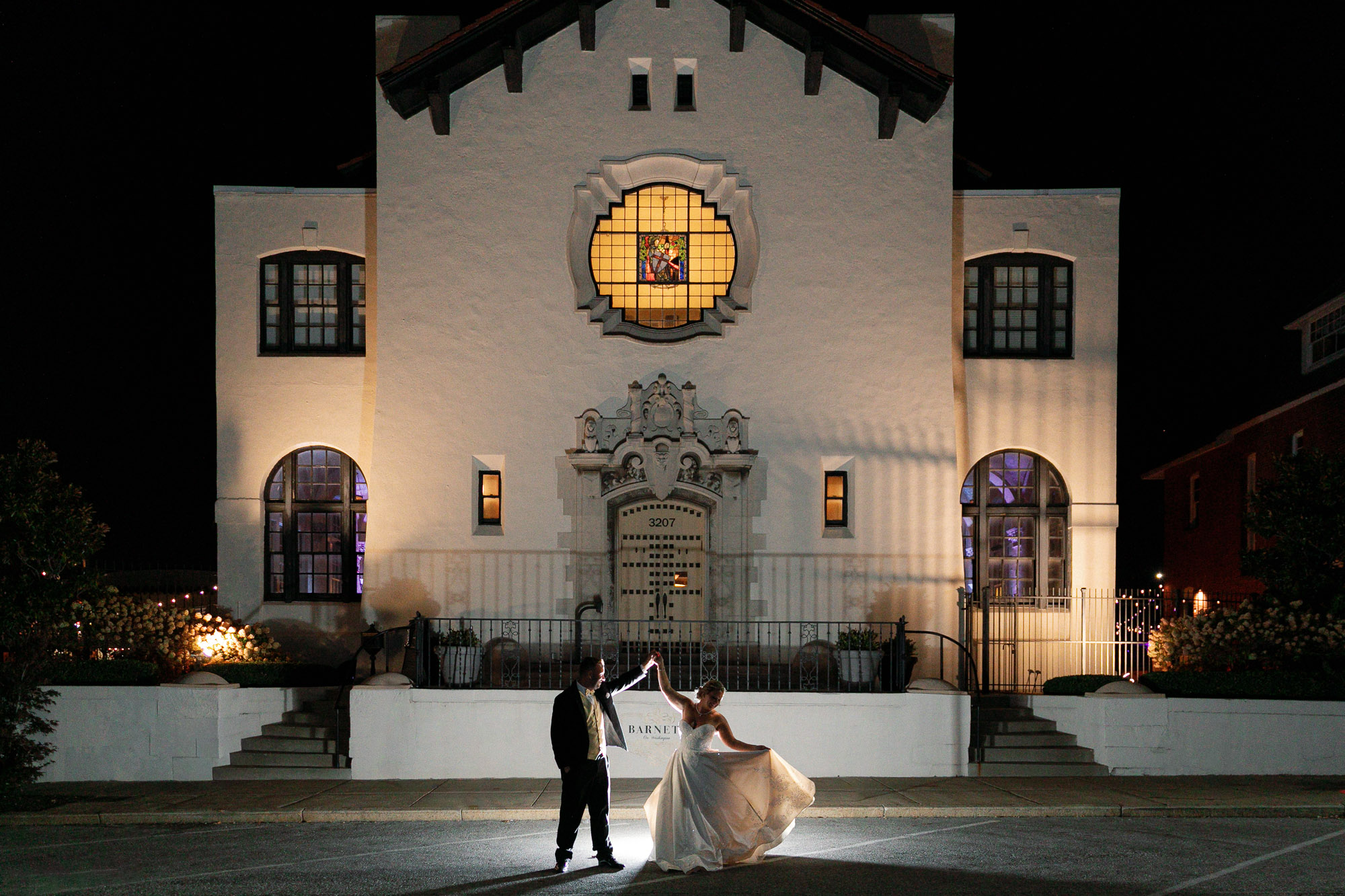Night portrait outside Barnett on Washington in St. Louis