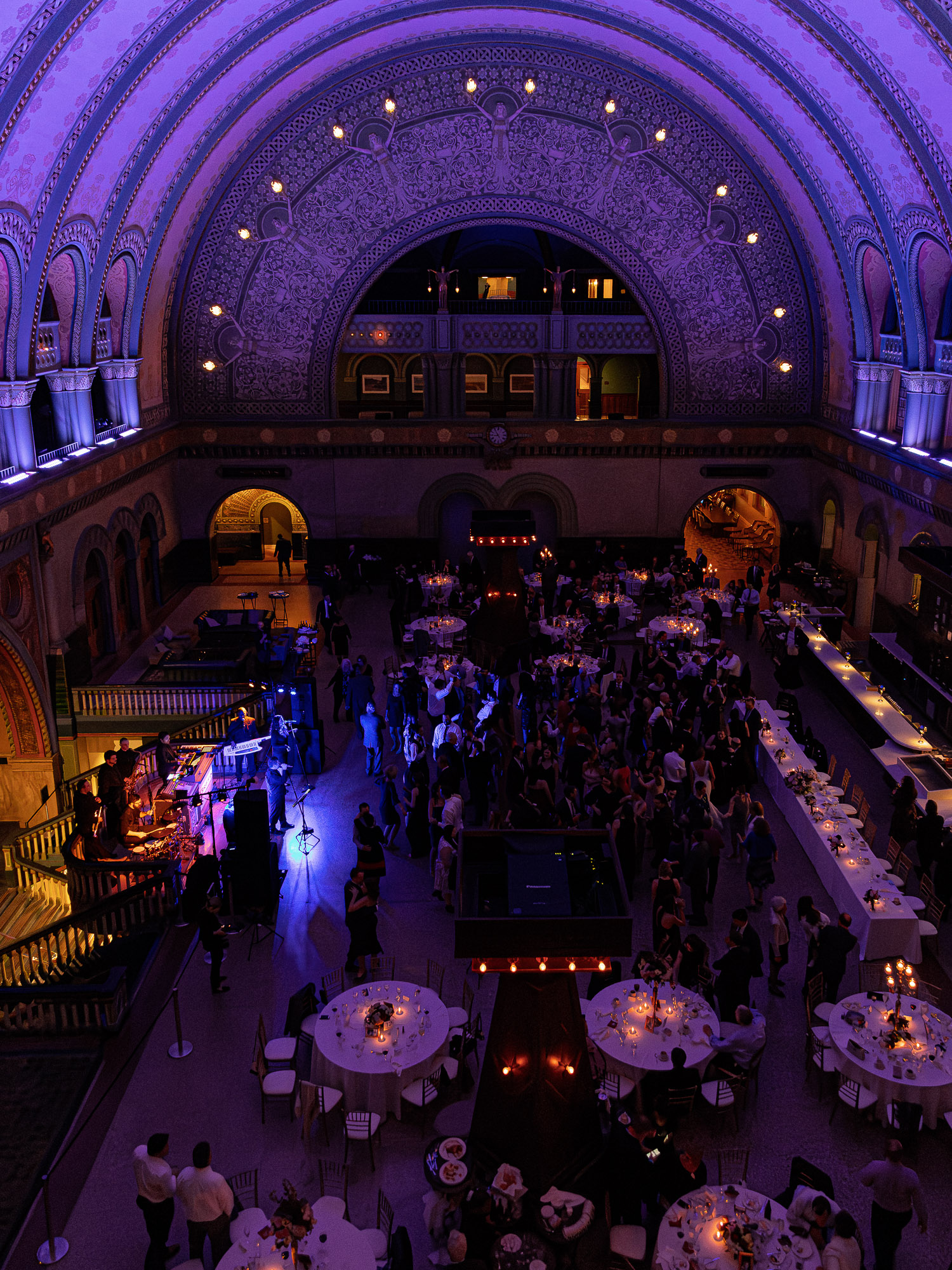 Wedding reception inside Union Station train hall in St. Louis