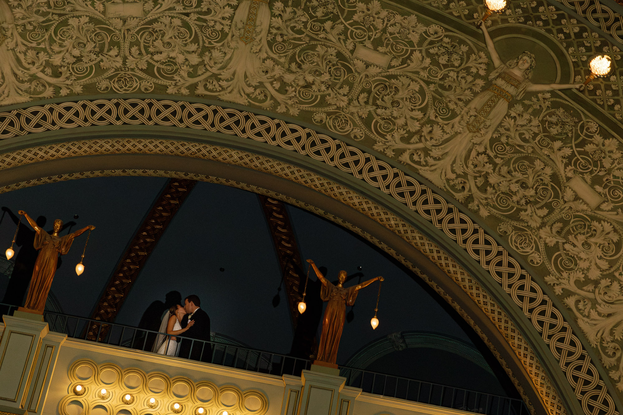 Fashion forward wedding venues in St. Louis with dramatic ballroom architecture
