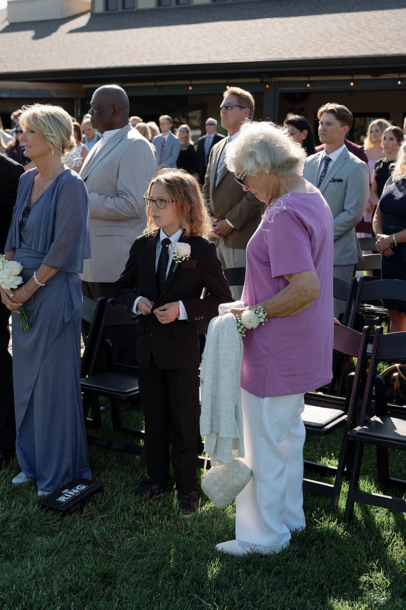 Guests gathered outside for Luke and Katie’s ceremony