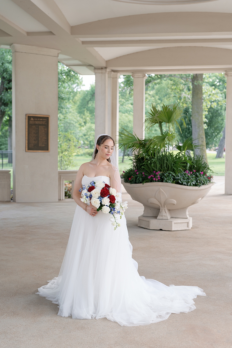 Editorial bridal portrait of Jill in Forest Park St. Louis