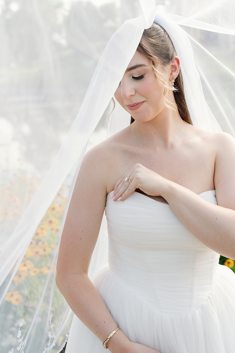 Bridal veil portrait of Jill in Forest Park St. Louis