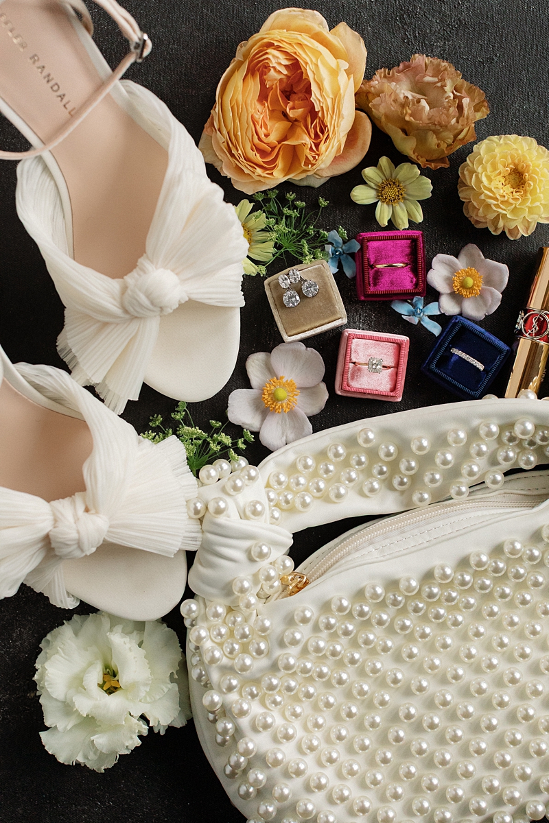 Allie's flowers, shoes, and wedding accessories