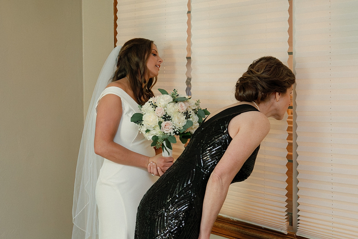 Andrea before her wedding ceremony at St. Gabriel in St. Louis