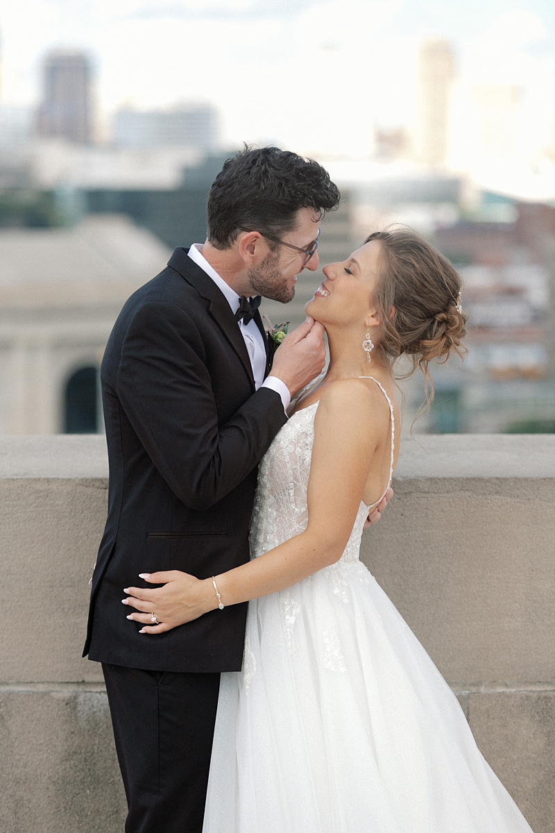 Wedding party portraits in downtown Kansas City