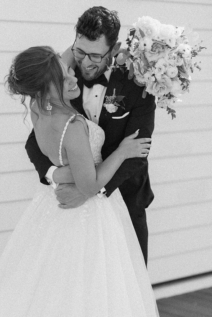 Lauren and Nick photographed together during their Kansas City wedding