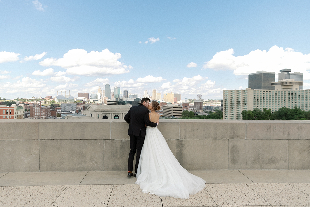 Black and white wedding portrait of Lauren and Nick