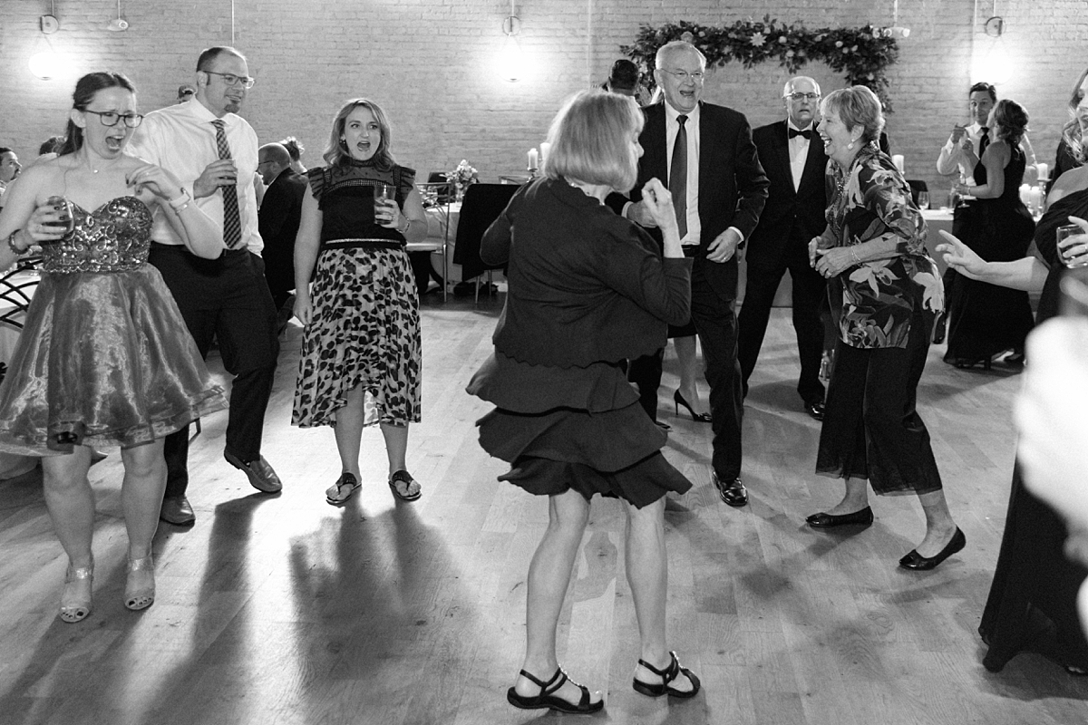 Wedding guests dancing and celebrating at The Bardot